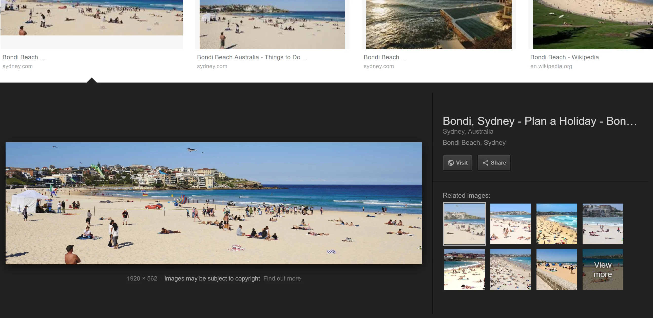 Bondi beach when you are moving to Australia search view
