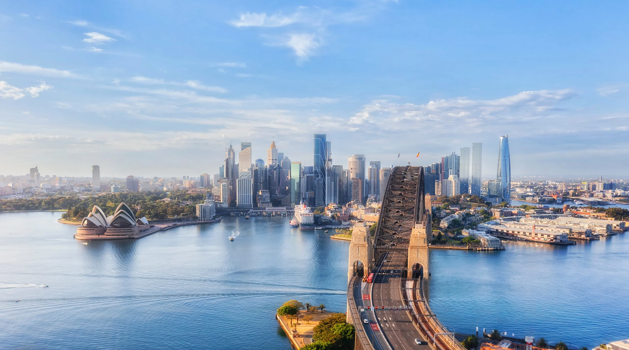 Sydney Harbour Bridge and city skyline in Australia
