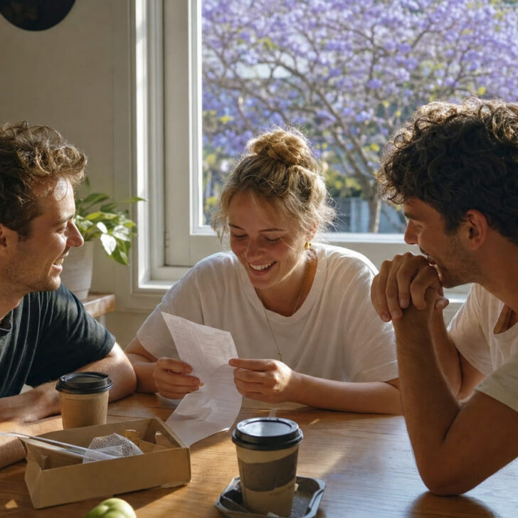Irish housemates in a Sydney share house going over their weekly costs